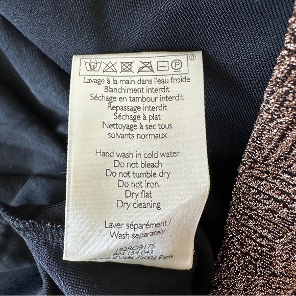 NWT Sezane Lauren dress black & metallic gold XS - Picture 9 of 12